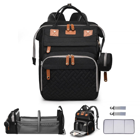 Diaper Bag Backpack with Changing Station - Waterproof Baby Travel Bag with USB Port & Stroller Straps (Multiple Colors)
